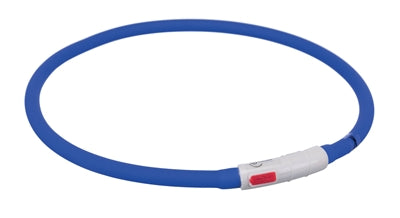 Trixie Lichtgevende Halsband Hond Usb Siliconen Oplaadbaar Royal Blauw 70X1 Cm