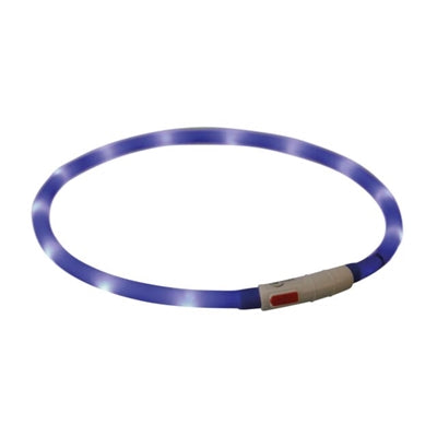 Trixie Lichtgevende Halsband Hond Usb Siliconen Oplaadbaar Royal Blauw 70X1 Cm