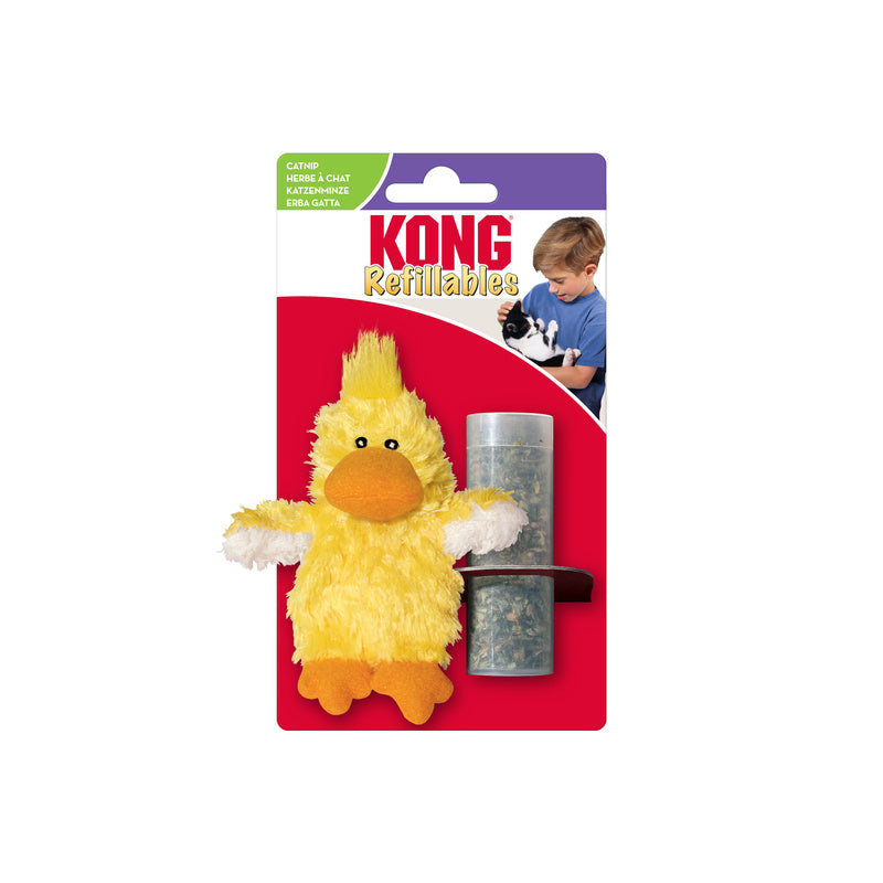 Kong Kat Pluche Eend Geel Catnip 9X5X5,5 Cm
