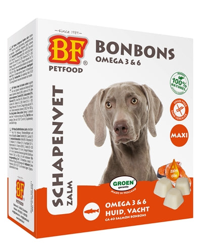 Bf Petfood Schapenvet Maxi Bonbons Zalm 40 St