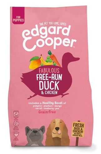 Edgard & Cooper Puppy Verse Scharreleend / Kip Graanvrij 2,5 Kg