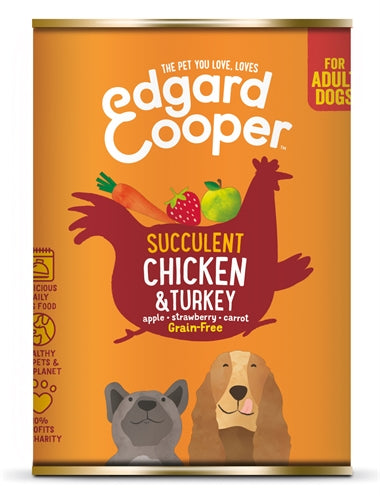 Edgard & Cooper Kip / Kalkoen Blik Graanvrij 6X400 Gr