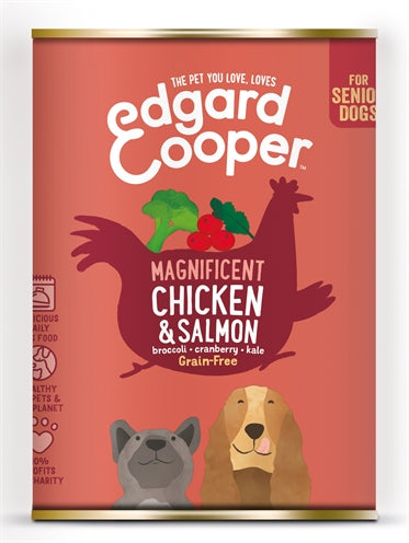 Edgard & Cooper Senior Kip / Zalm Blik Graanvrij 6X400 Gr