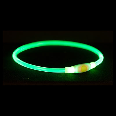 Trixie Lichtgevende Halsband Usb Flash Light Oplaadbaar Tpu Groen 40X0,8 Cm