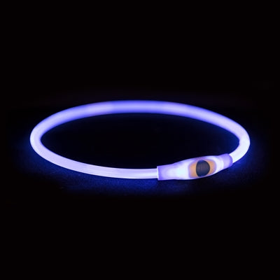 Trixie Lichtgevende Halsband Usb Flash Light Oplaadbaar Tpu Blauw 40X0,8 Cm