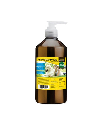 Utopia Diertotaal Hennepzaadolie Met Pompje 500 Ml