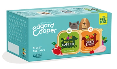 Edgard & Cooper Multipack Hond Adult Kip / Lam Graanvrij 4X300 Gr