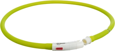 Trixie Lichtgevende Halsband Hond Usb Siliconen Oplaadbaar Groen 70X1 Cm