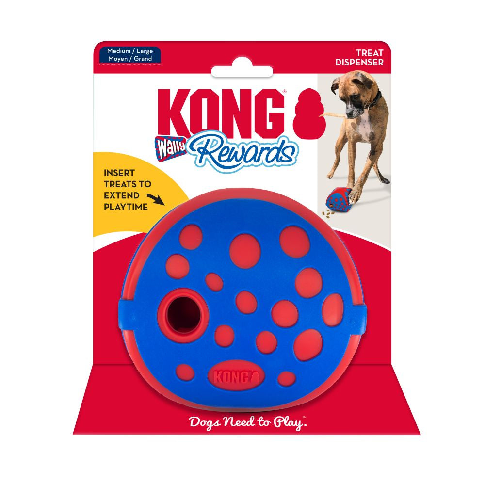 Kong Rewards Wally Blauw / Rood 12,5X12,5X12,5 Cm