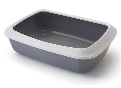 Savic Kattenbak Iriz Met Rand Koudgrijs / Wit 42X31X12,5 Cm