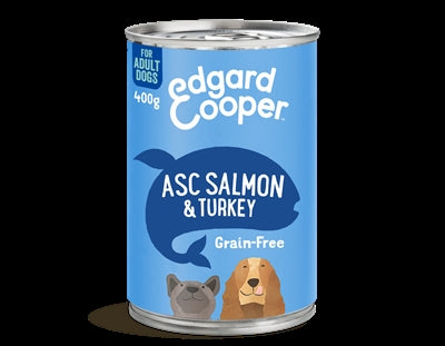 Edgard & Cooper Zalm / Kalkoen Blik Graanvrij 6X400 Gr