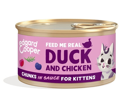Edgard & Cooper Kitten Chunks Eend / Kip 18X85 Gr