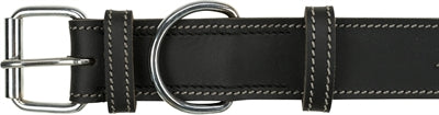Trixie Rustic Vetleer Halsband Hond Heartbeat Zwart 34-40X3 Cm