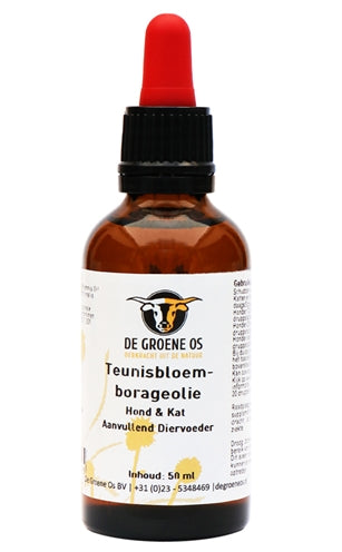 De Groene Os Teunisbloem-Borageolie Hond / Kat 50 Ml