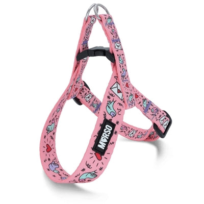 Morso Mini Hondentuig Verstelbaar Gerecycled Sweet Tweet Roze 24-32X1,5 Cm