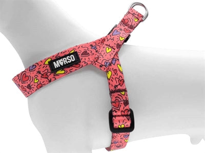 Morso Mini Hondentuig Verstelbaar Gerecycled Pink Think Roze 24-32X1,5 Cm