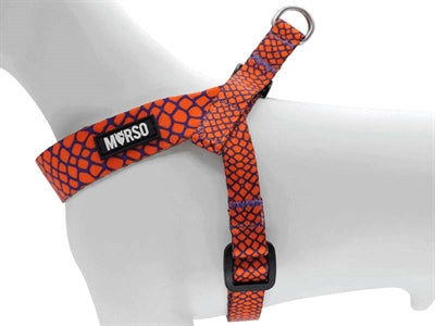 Morso Mini Hondentuig Verstelbaar Gerecycled Urban Lizard Rood 24-32X1,5 Cm