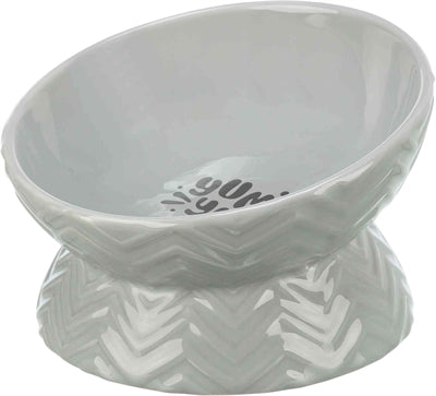 Trixie Verhoogde Voerbak / Waterbak Keramiek Grijs 350 Ml 17 Cm