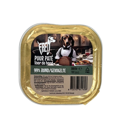 Freds Kuipje Hond Puur Rund / Gevogelte 9X300 Gr