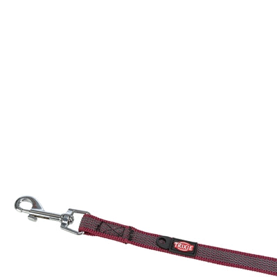 Trixie Hondenriem Sleeplijn Met Rubber Anti Slip Sangria Rood S/M 10 Mtr X 1,5 Cm