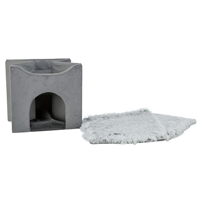 Trixie Kattenhuis Harvey Grijs-Wit / Zwart 38X38X38 Cm