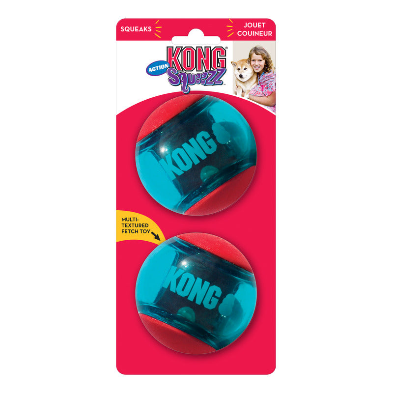Kong Squeezz Action Bal Rood Large 8,5X8,5X8,5 Cm
