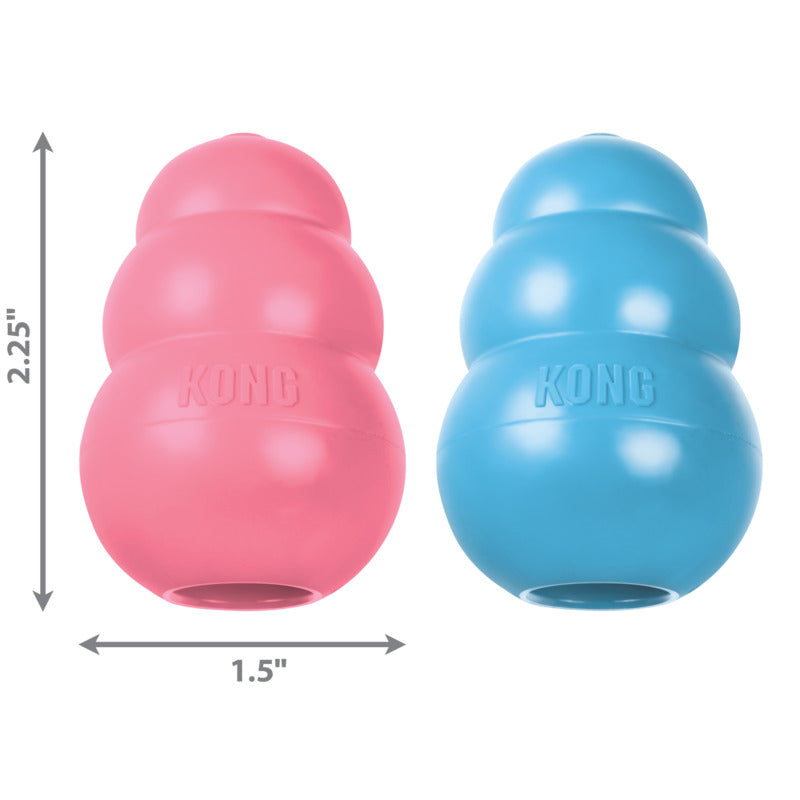 Kong Puppy Kong Rubber Roze Of Lichtblauw Assorti 3,5X3,5X5,5 Cm