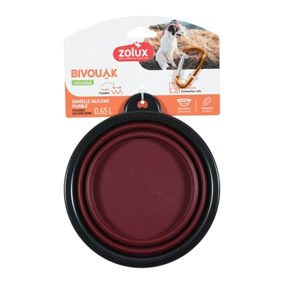Zolux Bvk Voerbak Opvouwbaar Siliconen Rood  16 Cm 650 Ml