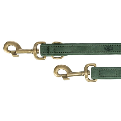 Trixie Hondenriem Pure Verstelbaar Leer Saliegroen S-M 200X1,5 Cm