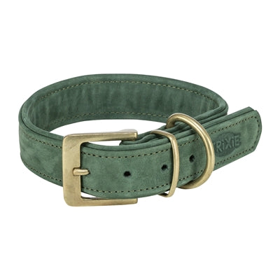 Trixie Halsband Hond Pure Leer Saliegroen Xs-S 27-34X2,5 Cm