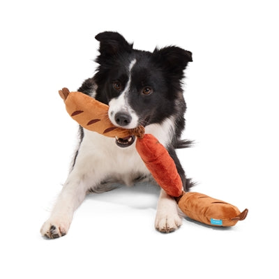 Bark Lickin' Links Drie Worsten Pluche Bruin 58X7X5 Cm 10-20 Kg