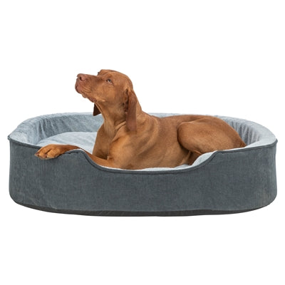 Trixie Vital Hondenmand Lino Soft Ovaal Grijs / Lichtgrijs 60X45 Cm