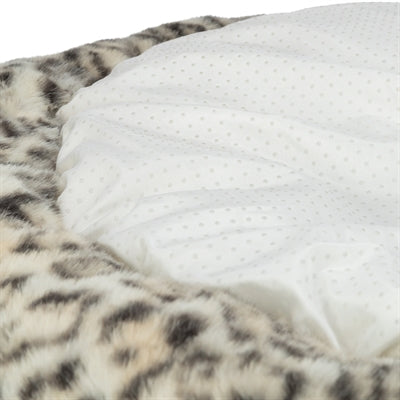Trixie Hondenmand Leo Soft Rond Pluche Creme / Panterprint 50 Cm