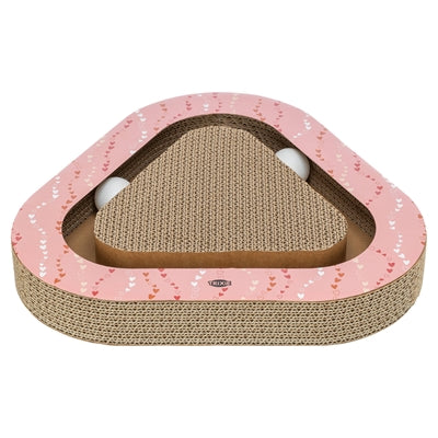 Trixie Krabplank Hartjes Met Ballen Driehoekig Karton Zalm 36X36X5 Cm