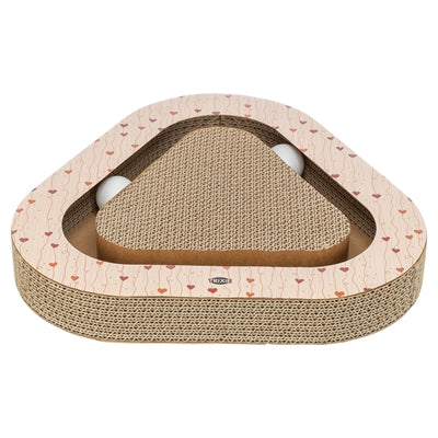 Trixie Krabplank Hartjes Met Ballen Driehoekig Karton Abrikoos 36X36X5 Cm
