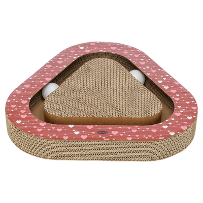 Trixie Krabplank Hartjes Met Ballen Driehoekig Karton Rood 36X36X5 Cm