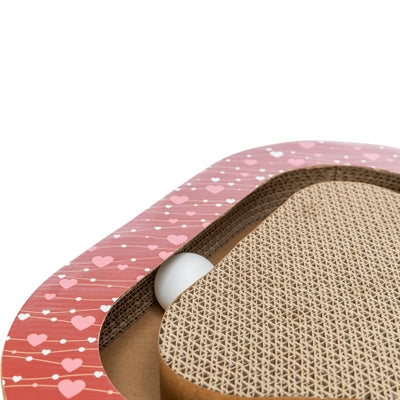 Trixie Krabplank Hartjes Met Ballen Driehoekig Karton Rood 36X36X5 Cm