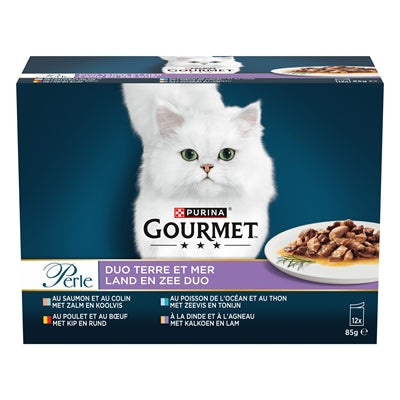 Gourmet Perle Duo Vlees / Vis 12X85 Gr