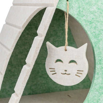 Trixie Kattenmand Speelbox Lucy Driehoekig Vilt Zand / Groen 46X38X50 Cm