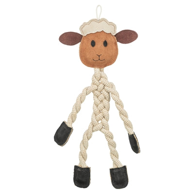 Trixie Schaap Touw Met Leer Bruin 42 Cm