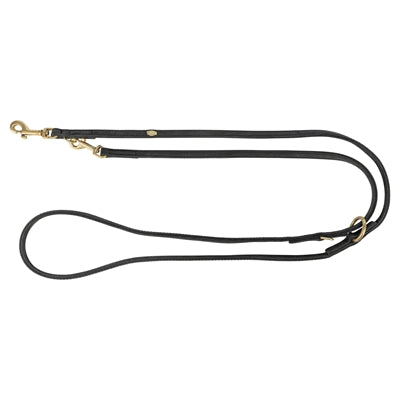 Trixie Hondenriem Pure Verstelbaar Leer Zwart M-L 200X2 Cm
