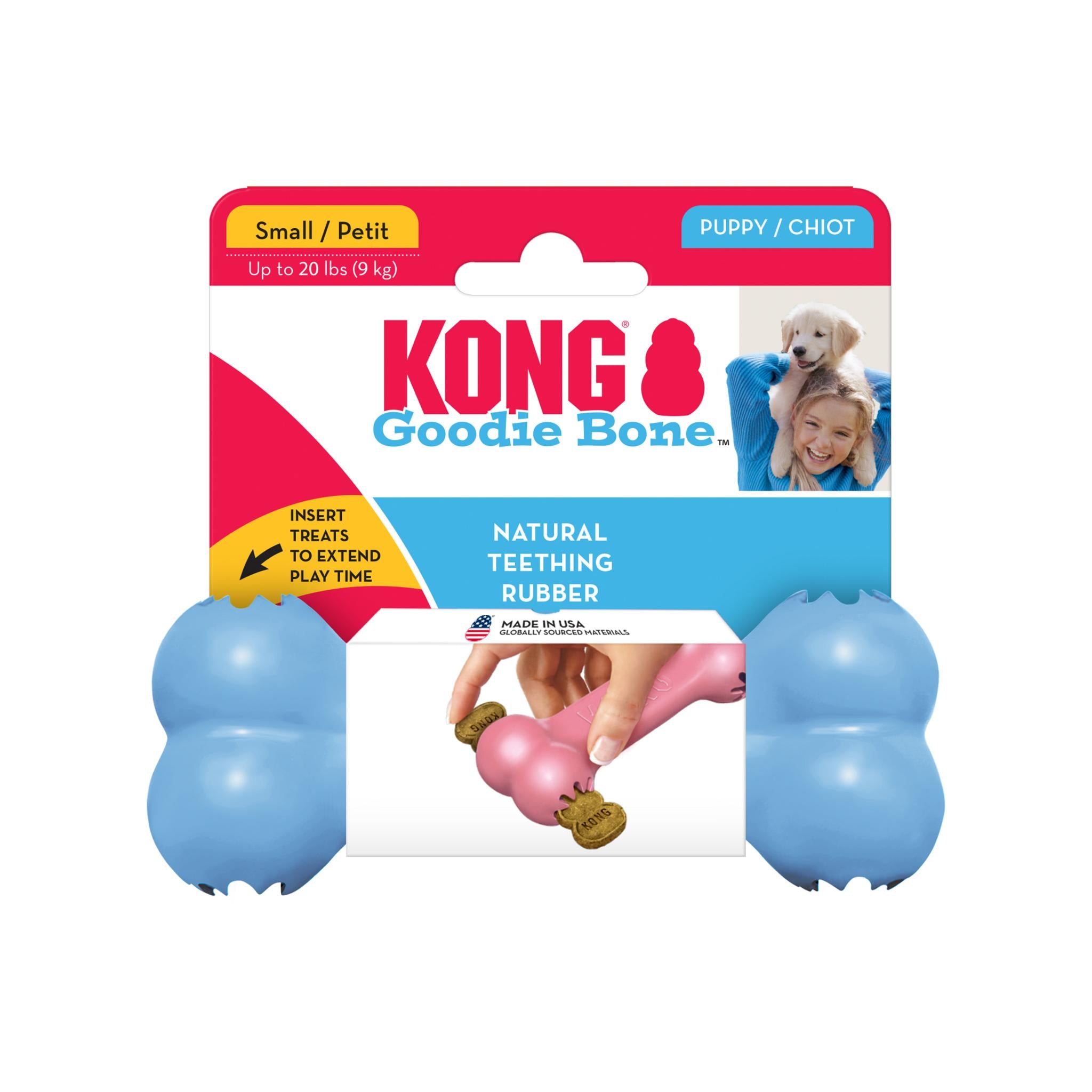 Kong Puppy Goodie Bone Roze Of Blauw Assorti 13X5X3 Cm