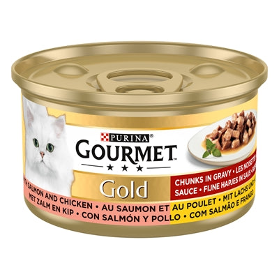 Gourmet Gold Fijne Hapjes Zalm / Kip 24X85 Gr